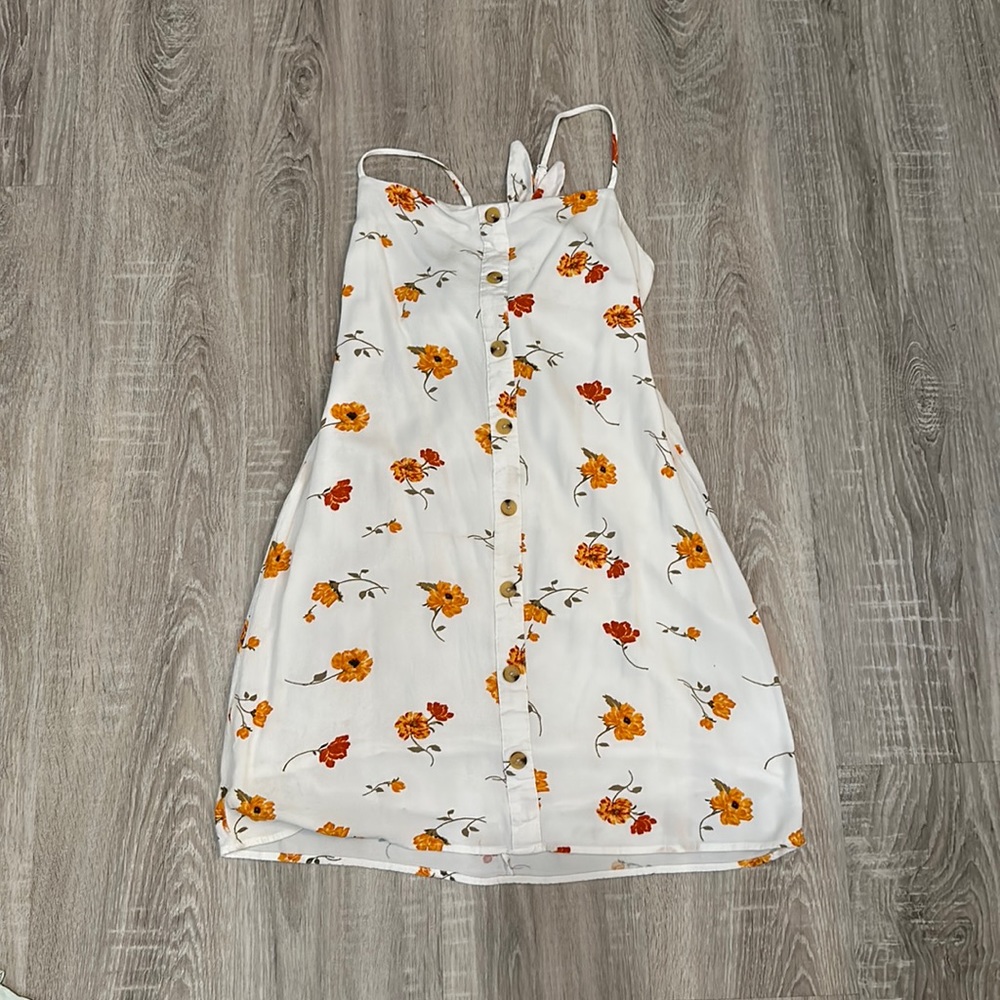 Simple Tie Back Floral Dress